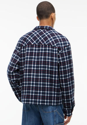 Tommy Jeans Waffle Check Overshirt, Navy Multi