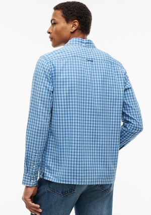 Tommy Jeans Dobby Small Check Shirt, Westside Blue