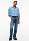 Tommy Jeans Dobby Small Check Shirt, Westside Blue