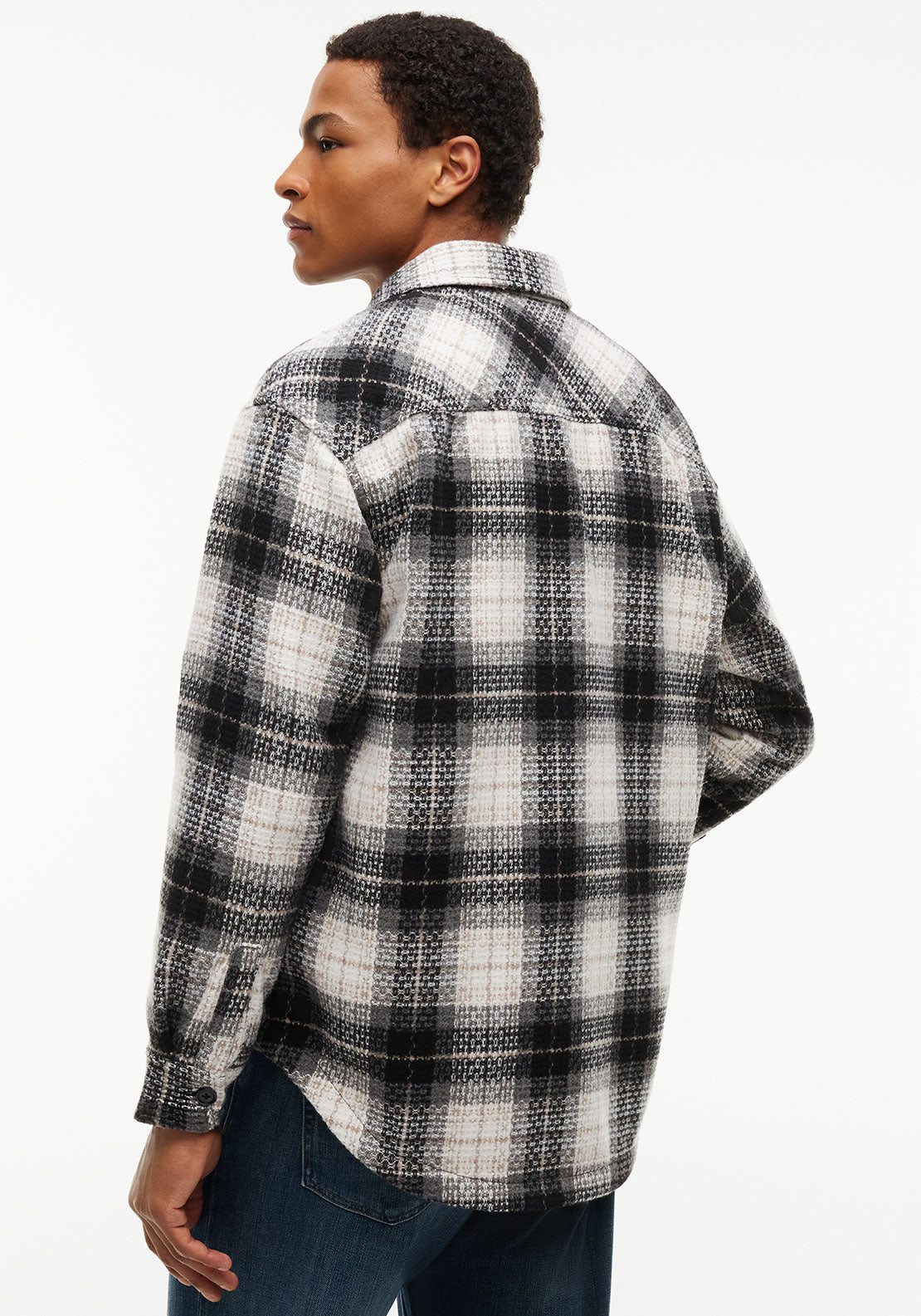 Tommy Jeans Check Overshirt, Black