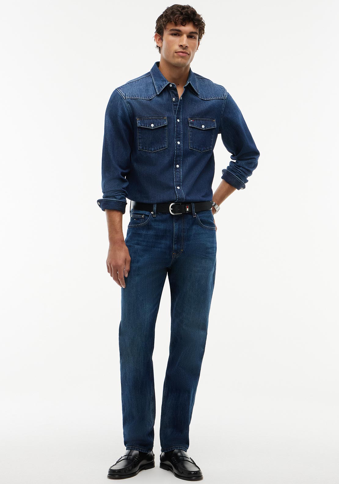 Tommy Jeans Ryan Slim Straight Leg Jeans, Denim Dark