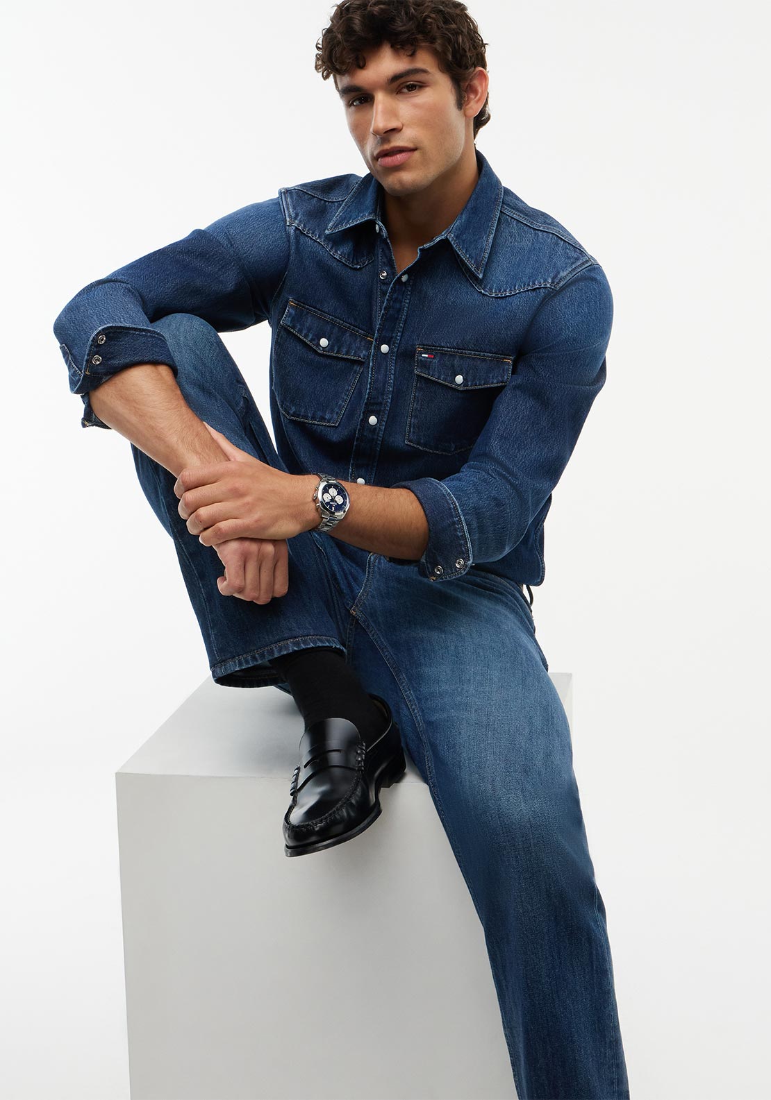 Tommy Jeans Ryan Slim Straight Leg Jeans, Denim Dark