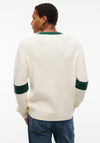 Tommy Jeans Classic Logo Appliqué Sweater, Cream & Green Multi