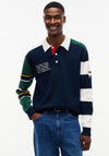 Tommy Jeans Colour-Blocked Rugby Shirt, Dark Blue Multi