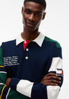 Tommy Jeans Colour-Blocked Rugby Shirt, Dark Blue Multi