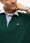 Tommy Jeans Badge Rugby Polo Shirt, Velvet Green
