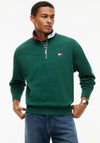 Tommy Jeans Branded Collar Quarter Zip Sweatshirt, Velvet Green