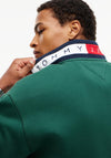 Tommy Jeans Branded Collar Quarter Zip Sweatshirt, Velvet Green