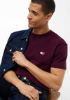 Tommy Jeans Badge Crew Neck T-Shirt, Purple Berry