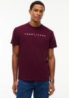 Tommy Jeans Logo Embroidery T-Shirt, Berry Purple