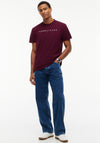 Tommy Jeans Logo Embroidery T-Shirt, Berry Purple