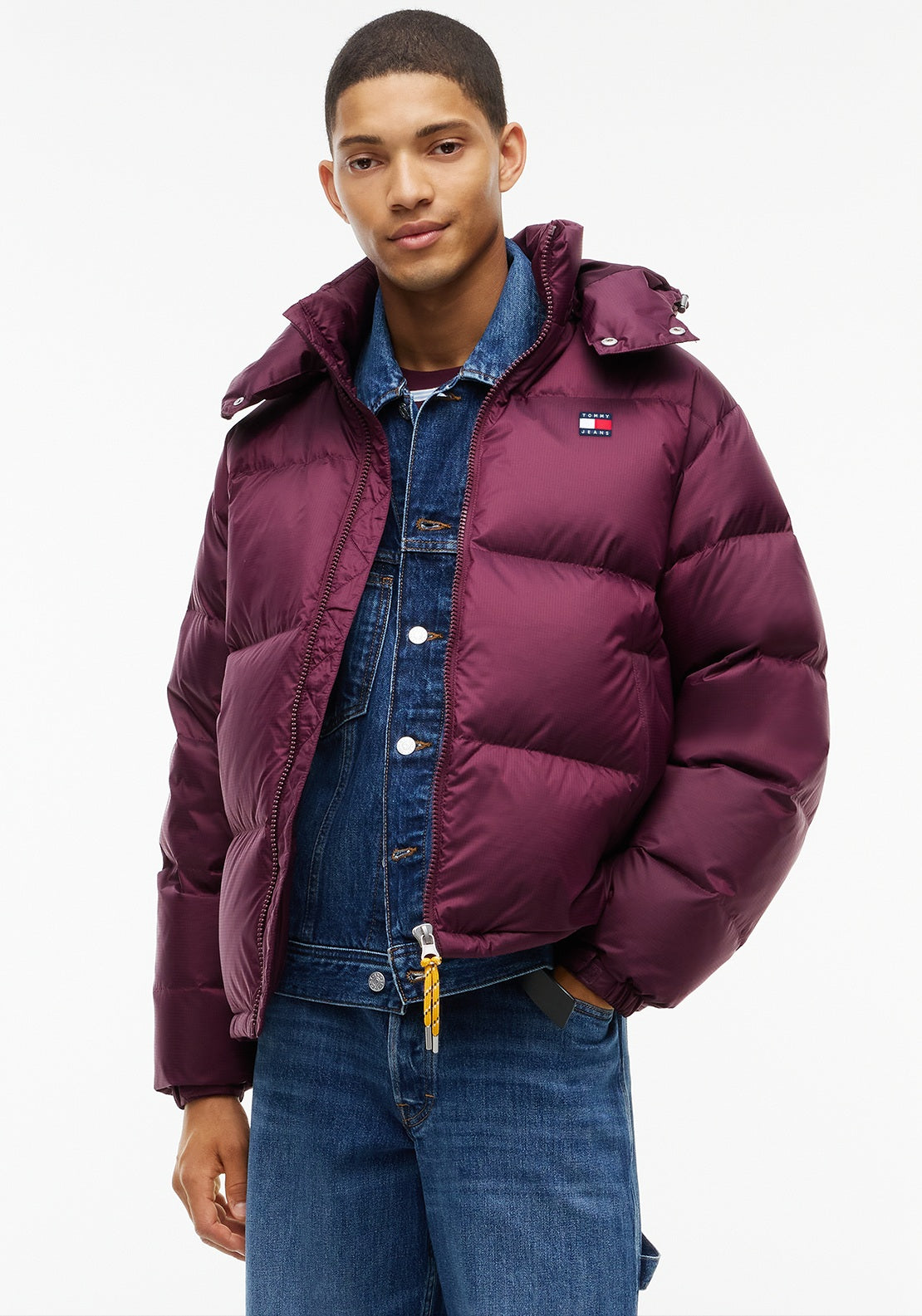 Tommy Jeans Alaska Down Puffer Jacket, Wine