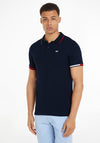 Tommy Jeans Contrast Cuff Polo Shirt, Dark Knight Navy