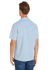 Tommy Jeans Linen Blend Camp Shirt, Moderate Blue