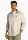 Tommy Jeans Badge Cord Collar Rugby Shirt, Beige