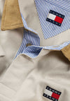 Tommy Jeans Badge Cord Collar Rugby Shirt, Beige