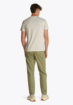 Tommy Jeans Linear Chest Logo T-Shirt, Beige Heather