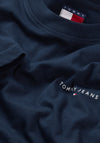 Tommy Jeans Linear Chest Logo T-Shirt, Dark Night Navy