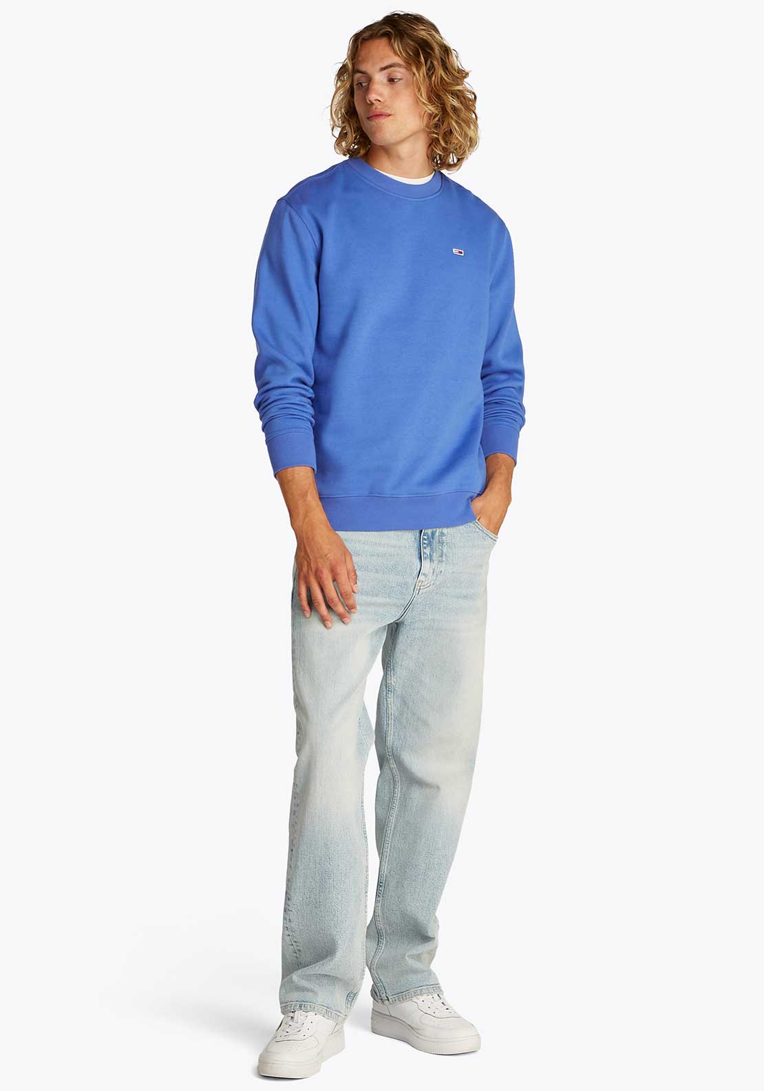 Tommy Jeans Flag Logo Sweatshirt, Tempo Blue