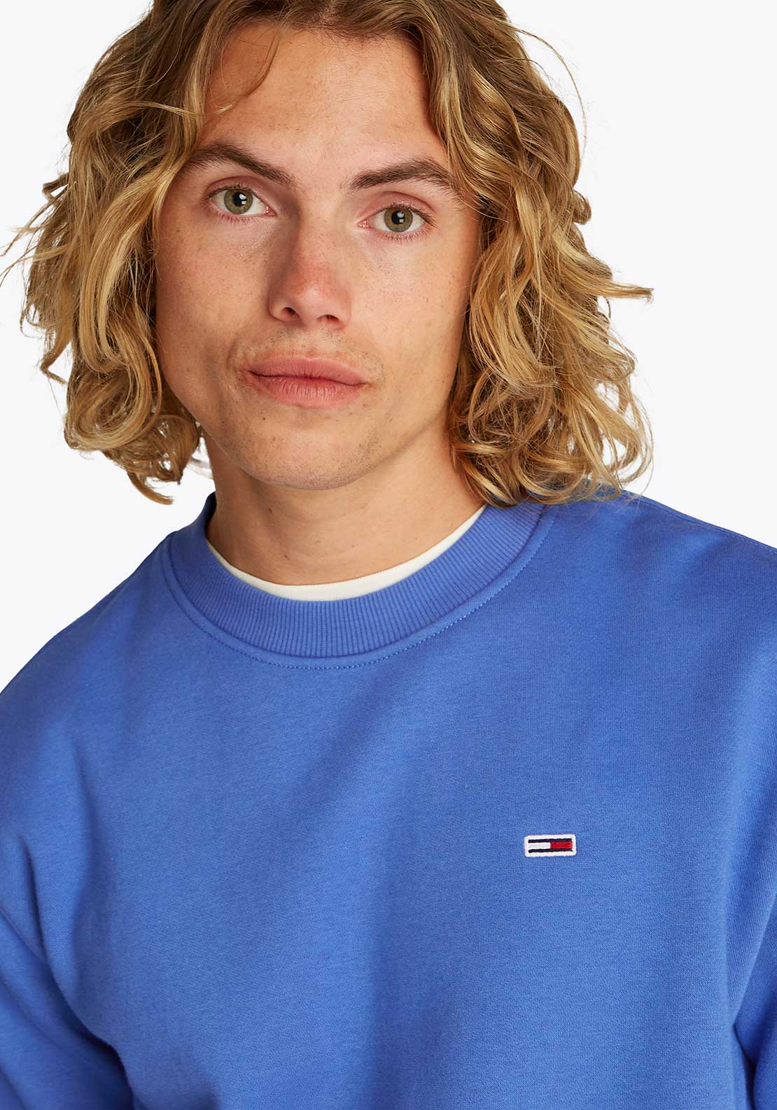 Tommy Jeans Flag Logo Sweatshirt, Tempo Blue