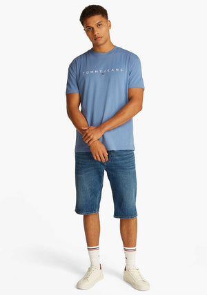 Tommy Jeans Logo Embroidery T-Shirt, Colorado Blue