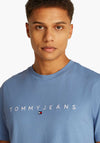 Tommy Jeans Logo Embroidery T-Shirt, Colorado Blue