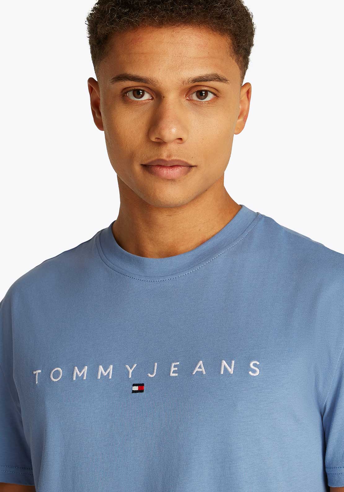 Tommy Jeans Logo Embroidery T-Shirt, Colorado Blue