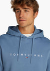 Tommy Jeans Linear Logo Hoodie, Colorado Blue