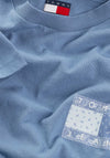 Tommy Jeans Paisley Flag Back Graphic T-Shirt, Colorado Blue