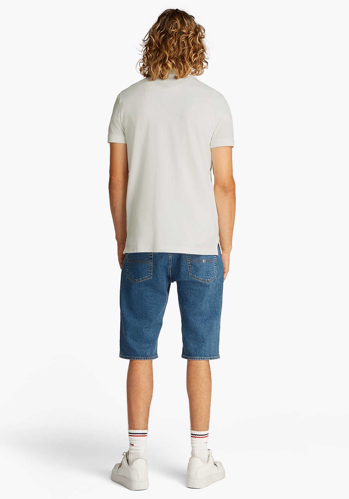 Tommy Jeans Slim Placket Polo Shirt, Ecru