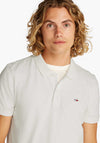 Tommy Jeans Slim Placket Polo Shirt, Ecru