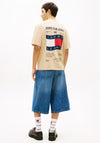 Tommy Jeans 90s Waving Flag Back Graphic T-Shirt, Gold