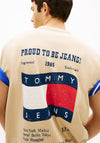 Tommy Jeans 90s Waving Flag Back Graphic T-Shirt, Gold