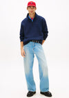 Tommy Jeans Badge Quarter Zip Sweatshirt, Dark Night Navy