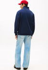 Tommy Jeans Badge Quarter Zip Sweatshirt, Dark Night Navy