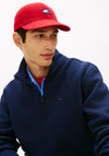Tommy Jeans Badge Quarter Zip Sweatshirt, Dark Night Navy