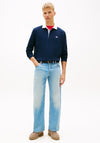 Tommy Jeans Badge Rugby Polo Shirt, Navy