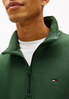 Tommy Jeans Badge Quarter Zip Sweatshirt, Pine Green