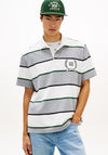 Tommy Jeans Rugby Stripe Polo Shirt, Grey Multi