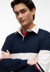Tommy Jeans Colour Block Rugby Shirt, Dark Blue Multi