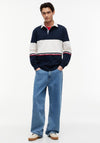 Tommy Jeans Colour Block Rugby Shirt, Dark Blue Multi