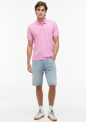 Tommy Jeans Classic Flag Washed Polo Shirt, Pink