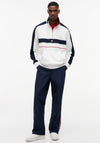 Tommy Jeans Colour Blocked Quarter Zip Sweatshirt, Ecru & Navy