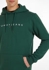 Tommy Jeans Linear Logo Hoodie, Court Green