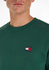 Tommy Jeans Badge Crew Neck Sweatshirt, Court Green
