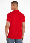 Tommy Jeans Flag Patch Polo Shirt, Deep Crimson