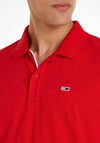 Tommy Jeans Flag Patch Polo Shirt, Deep Crimson
