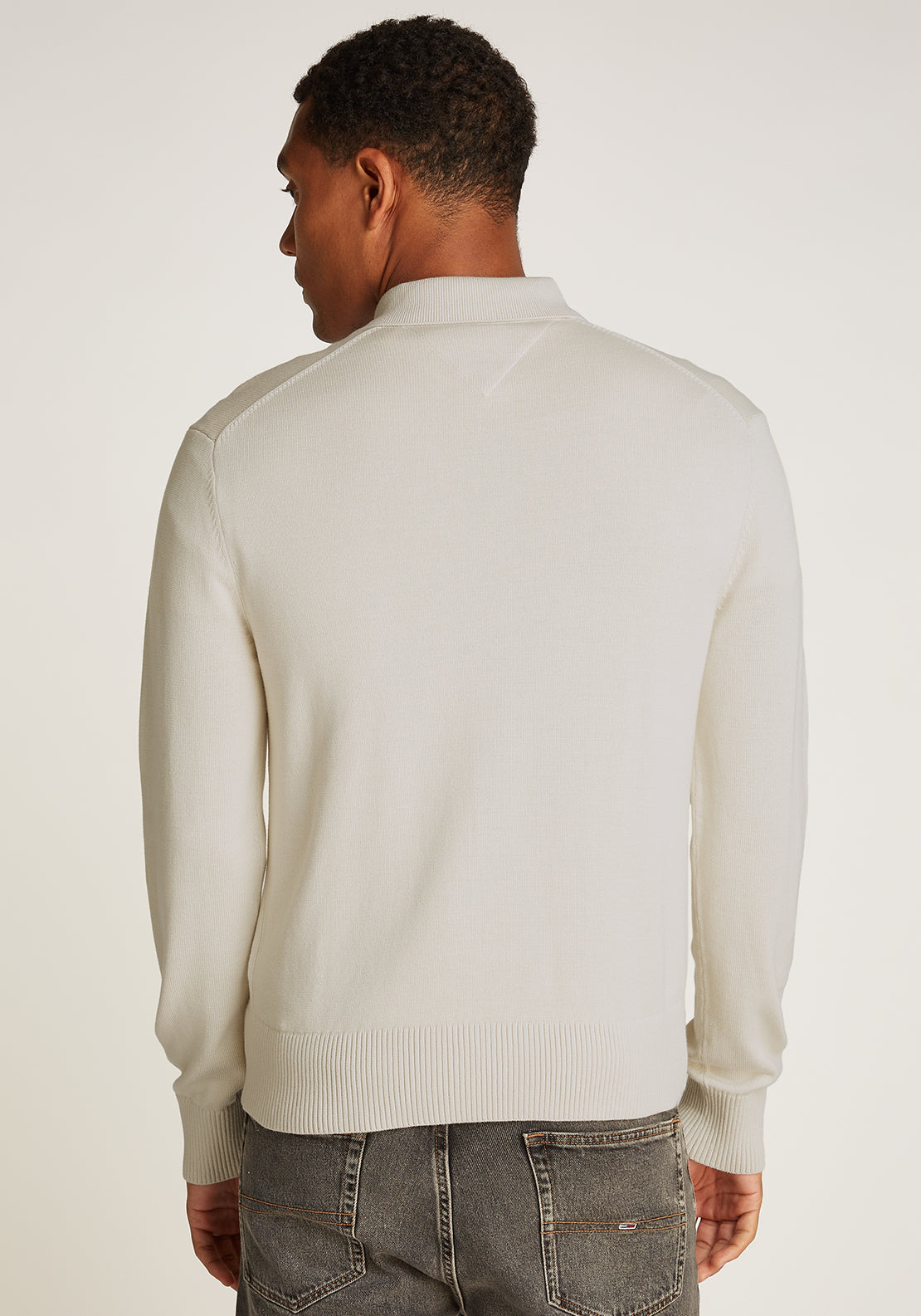 Tommy Jeans Essential Long Sleeve Polo Sweater, Neutral