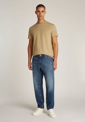 Tommy Jeans Linear Chest Logo T-Shirt, Sand