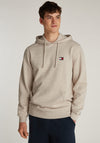 Tommy Jeans Badge Logo Hoodie, Oat Marl Heather